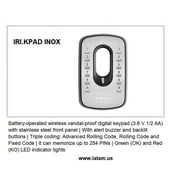 Beninca Battery-operated Wireless Vandal-proof Digital Stainless Steel Front Panel Keypad Iri.kpad Inox