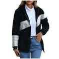 thumbnail image 1 of Lilgiuy Women's Sequins Zipper Double Sided Fleece Hooded Recreational Long Sleeve Tops 2022 Fall Winter, 1 of 4