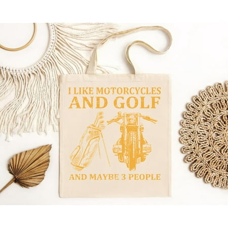 vintage I Like Motorcycles And Golf And Maybe 3 People Funny Men s Short Sleeve Tote Bag-TH13842