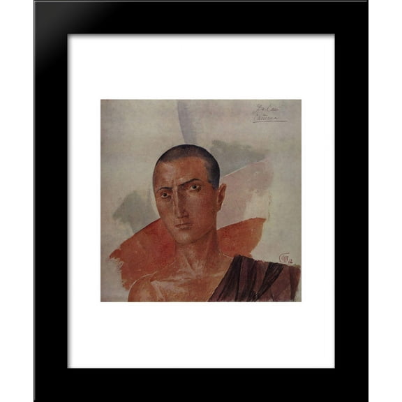 Sketch of makeup for Satan to "Diary of Satan" (by L. Andreev) 20x24 Framed Art Print by Petrov-Vodkin, Kuzma