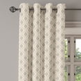 thumbnail image 3 of Ambesonne Retro Grommet Curtain, Abstract Wavy Ornament, 50" x 54", Taupe and Beige, 3 of 6
