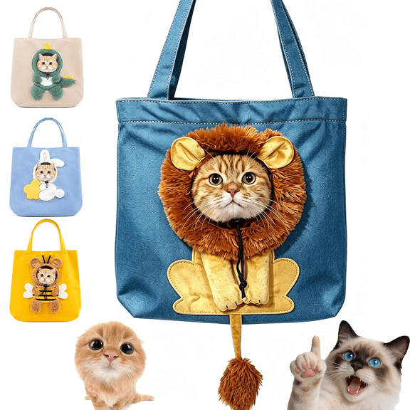 Cat Carrier Bag With Hole, Portable Canvas Shoulder Pet Tote