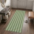 thumbnail image 3 of Hallway Runner Rug 2'x6', Green Gingham Kitchen Runner Rugs Non-Slip Carpet Mats, Farmhouse Buffalo Plaid Checkered Bedside Rugs Runners Washable Floor Carpet for Bathroom Laundry Room, 3 of 8