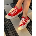thumbnail image 3 of JENN ARDOR Women's Canvas Sneakers Low Lace-up Casual Shoes Comfortable Walking Flats, 3 of 8