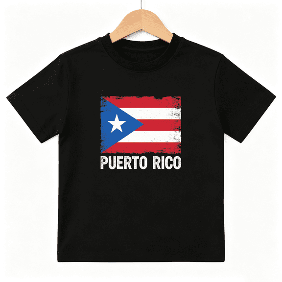 Puerto Rico Flag Boys Graphic Tee, Patriotic Country Pride 100% Cotton Kids Short Sleeve T-Shirt