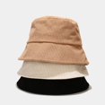 thumbnail image 4 of Bucket Hat Wide Brim Stylish Korean Style Casual Corduroy Couple Cap for Daily Wear, 4 of 10