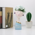 thumbnail image 1 of Maceta de flores de cabeza, macetas de regalo para cactus de plantas de interior y exterior Azul Sharpla Plantador de cabeza, 1 of 8