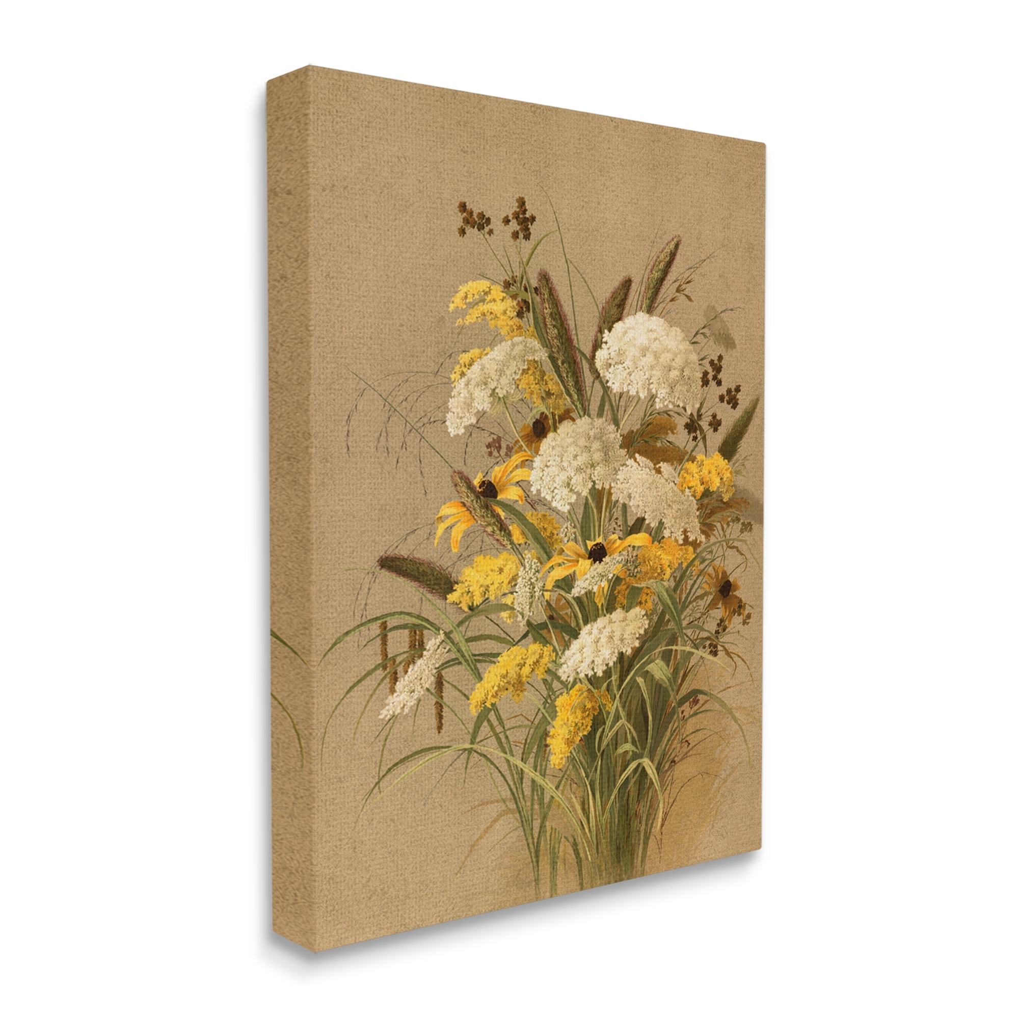 Stupell Industries Vintage Daisy Bouquet Botanical & Floral Painting Gallery Wrapped Canvas Art Print Wall Art, 24 x 30