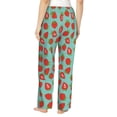thumbnail image 3 of Uemuo Hand Drawn Strawberry Pattern Women's Wide Leg Palazzo Lounge Pants with Pockets Light Weight Loose Comfy Casual Pajama Pants-Medium, 3 of 9
