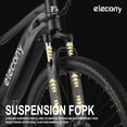 thumbnail image 3 of Elecony Electric 27.5" Adults Bike, Removable Hidden 36V 10Ah Lithium Battery 350W Brushless Motor City Ebike, 20MPH Assist, Disc Brake, 7 Speed System， Black, 3 of 7