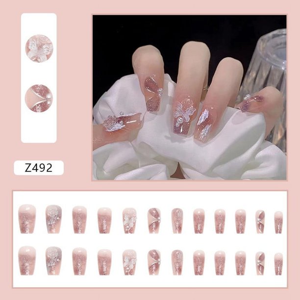 XWSHYW Uñas Postizas Presenta Una Textura Avanzada, Fácil de Usar, Se Adapta Bien a Las Uñas y No Es Fácil Que Se Caiga. Diseño Único Que Muestra El Uso Personalizado de Las Uñas, 1 Ml.