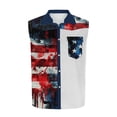 thumbnail image 4 of Dresfit Patriotic Cowboy Shirts for Men Lapel Sleeveless Tank Tops 2026 Summer 4th Of July Tees 1776 Button Down Usa Flag Graphic Shirt Blue 3XL, 4 of 5
