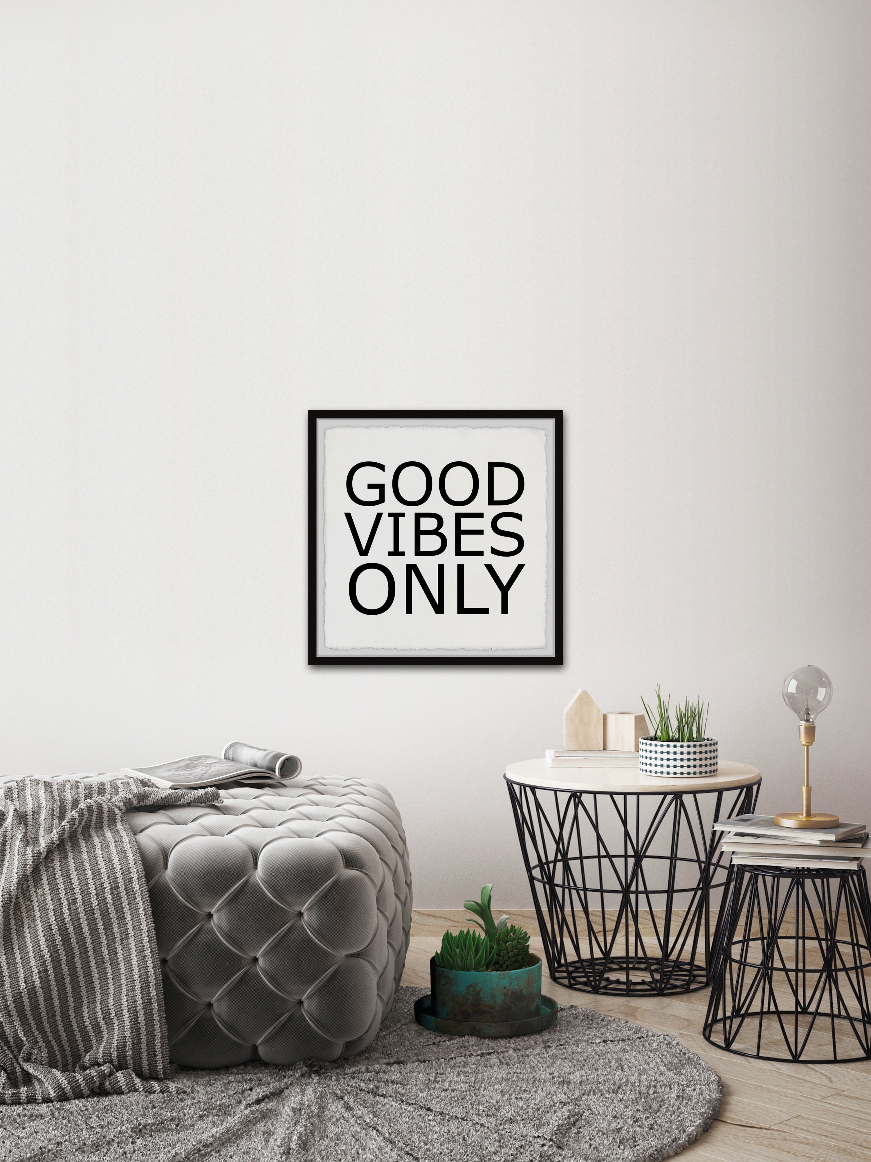 Marmont Hill Good Vibes Only Mantra Framed Wall Art