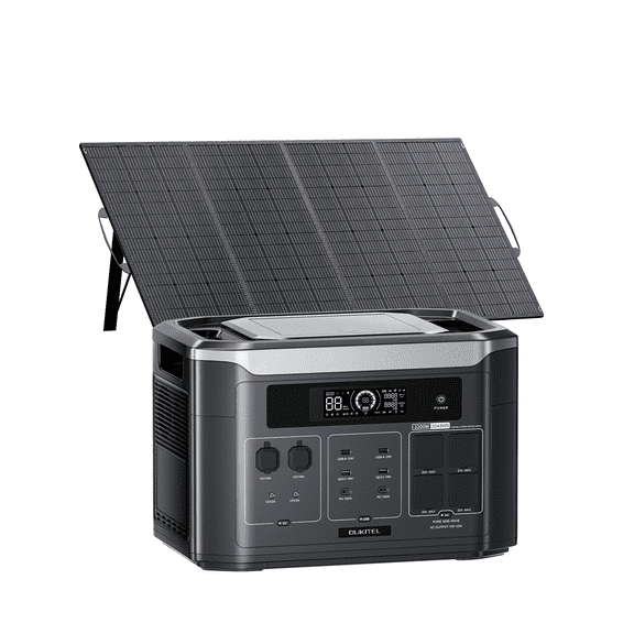 OUKITEL BP3000 3200W Solar Generator with 200W Panel, 2048Wh Portable Power Station, Expandable to 16kWh, 2800W Fast Charging, LiFePO4 Battery, APP for Home Backup, Camping, RV, Outages