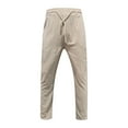 thumbnail image 5 of Casual Pants for Men Mens Summer Pants Linen Pants Elastic Waist Linen Lightweight Beach Trousers Mens Linen Pants Loose Trousers Summer Vacation Pants Linen Trouser, 5 of 7