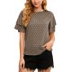 thumbnail image 1 of Women Summer Top Double Ruffle Sleeve Shirt Round Neck Top Loose Casual Summer Blouse Apricot S, 1 of 8