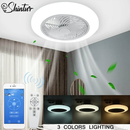 Shintur 21'' Ceiling Fan with Light, Dimmable 3 Lighting Modes & 3 Wind Speeds Adjusting, Semi Flush Mount Low Profile Ceiling Fan with Remote Control & APP Control, for Bedroom Living Room Kitchen