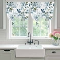 thumbnail image 4 of Watercolor Flowers Balloon Curtains for Windows, Bedroom Curtains 54 Inch Length, Spring Floral Leaves Botanical Blue Tie Up Curtains Panels Thermal Insulated Bathroom Curtains Window 42"x54", 4 of 8