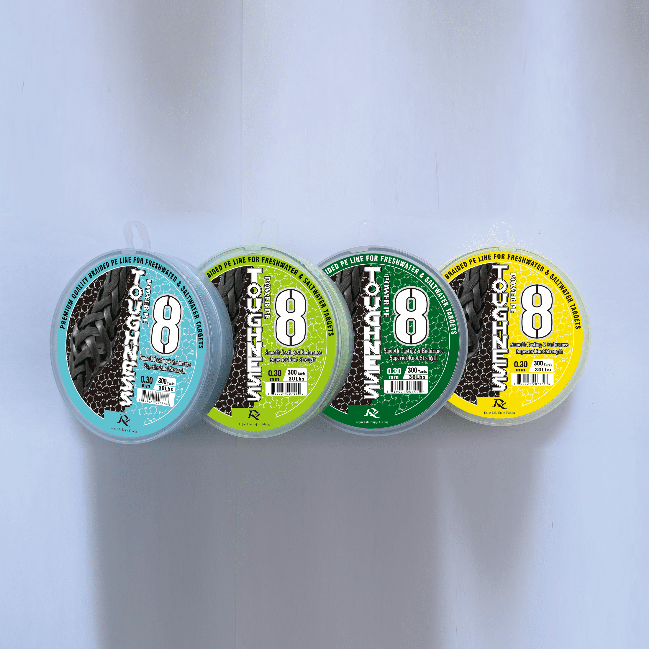 Ray Fishing Toughness 8 Strands Braided Fishing Line - CAST Further & Lasts Longer – Greater Abrasion Resistance – Strong Knot Strength – Smaller Diameter – Fresh and Salty (Yellow, 0.30mm-30Lbs)