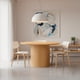 thumbnail image 4 of Ilios Innova | Mesa Rom Redonda de Comedor 120cm Color Maple, Superficie de MDF con Melamina, Base Cilíndrica de Tablillas Modernas, Ideal para 4 Personas, Diseño Nórdico Minimalista, 4 of 9