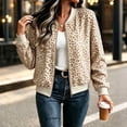 thumbnail image 7 of Zijinkuiwen Women Leopard Print Bomber Jacket Zip Up Long Sleeve Ribbed Cuffs Outerwear for Casual Daily Wear, 7 of 7