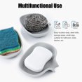 thumbnail image 4 of Jaboneras de plástico duraderas, no tóxicas y de fácil limpieza, 2 piezas de platos blancos autodrenantes para el área del fregadero del baño y la cocina, uso versátil y material seguro, 4 of 5