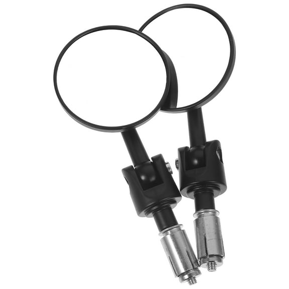 FUEENIRVA 2Pcs Motorcycle Rearview Mirror Black Adjustable Wide Angle Handlebar Mirror