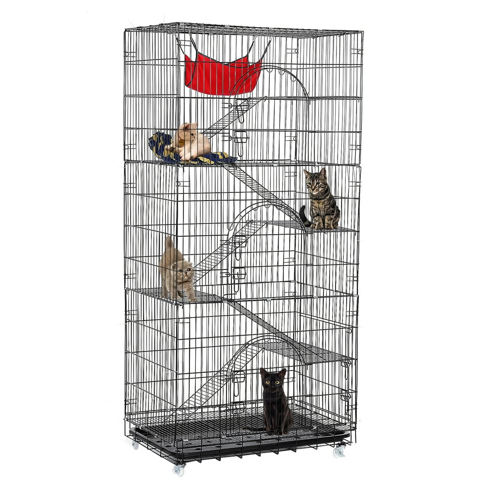 Tooca 6-Tier 77"H Cat Cage Pets Playpen Kennel Crate Chinchilla Box Cat