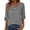 333#Black, variant on Womens 3/4 Sleeve V Neck Button Tops Casual Loose Fit Trendy Daily Wear Dressy Work Shirts Gray 2XL