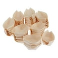 thumbnail image 2 of ACDANC Premium Natural Wood Paper Food Serving Tray Boat Dish - Heavy Duty - 100 pcs 60x50mm, 2 of 4