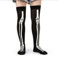 thumbnail image 6 of Gustave 4 Pairs Women Thigh High Socks Over the Knee Leg Warmer Fashion Boot Socks Halloween Element Pattern (Bat+Spider web+Bone), 6 of 8