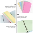 thumbnail image 4 of 1 Ensemble 3 Pcs Papier à Six Trous pour Carnet A5 Papier de Remplacement (Coloré), 4 of 5