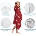 thumbnail image 7 of Red Christmas Deer Pattern Hooded Bath Towel，50"x30" for Ages 3 To 12 Kids, Quick Dry Lightweight Soft Microfiber Hood Beach Towel Cover Up for Kids, 7 of 7