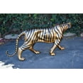 thumbnail image 6 of Nifao Tiger Bronze Statue with Black and Black and Gold Finish – Garden Outdoor Decor Sculpture, 80"L x 15"W x 34"H, 6 of 9