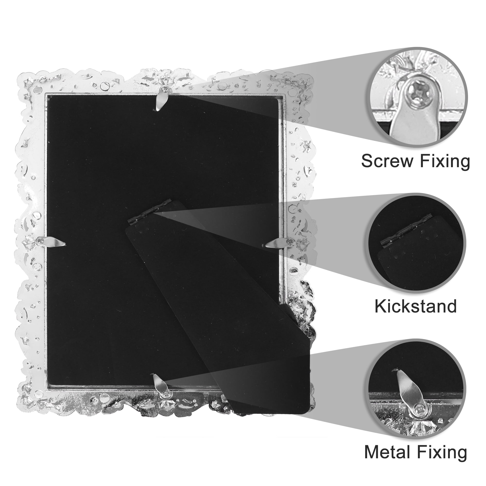Unique Bargains Picture Frame Luxury Photo Frames Silver 7x10