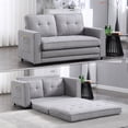 thumbnail image 5 of GEXPUSM 55" 3-in-1 Folding Sofa Bed with Side Storage Pockets, Modern,Double Futon Sofa,Gray, 5 of 5