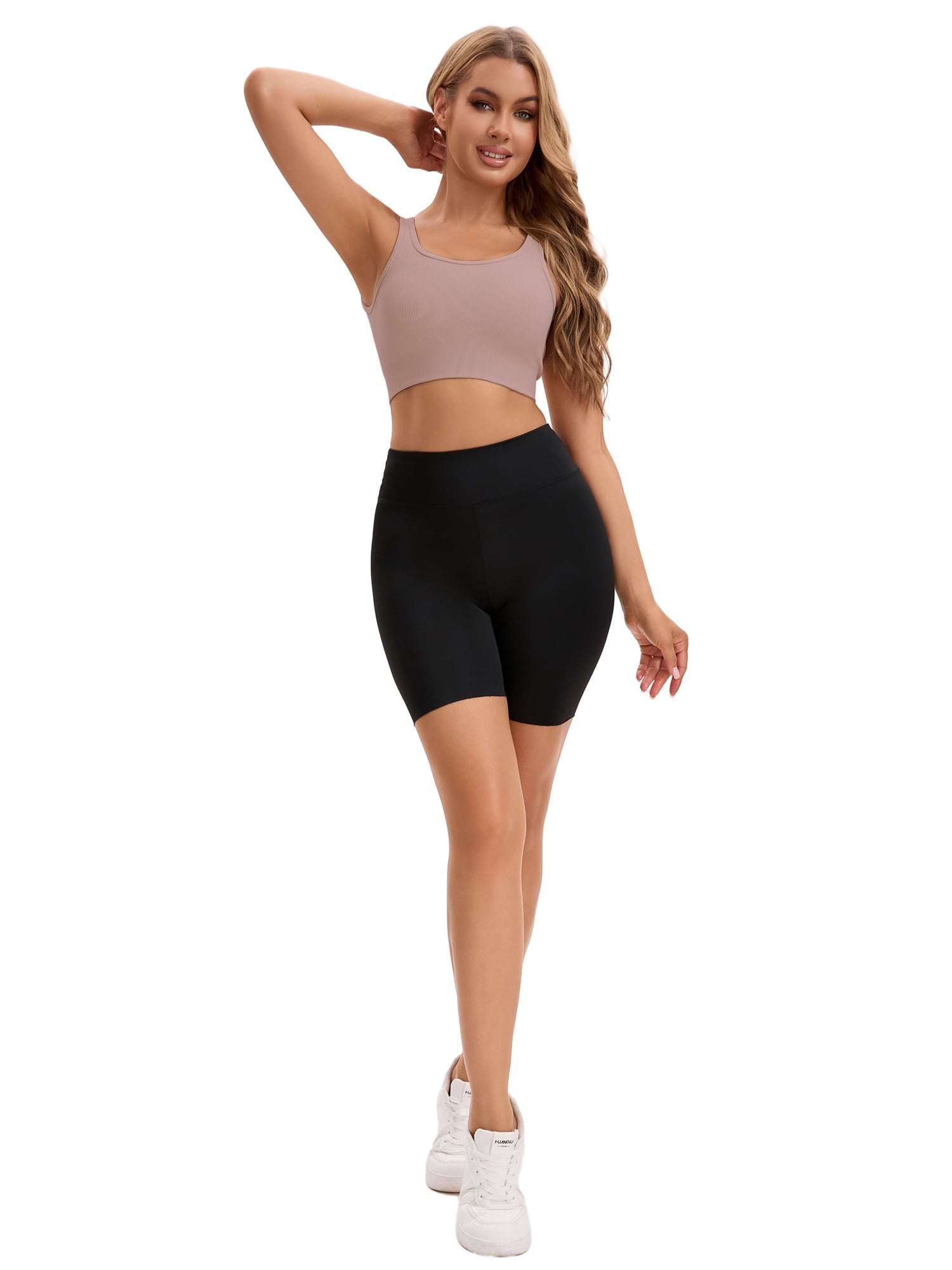 Unique Bargains Women's Contrast Color Open Back Workout Tank with Built-In Bras M Pink