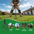 thumbnail image 5 of Hand Tiller for Gardening, Manual Garden Claw Cultivator with 4 Sharp Curved Steel Tines, Twist Tiller Soil Loosener, Rotary Handheld Tiller for Yard Lawn Weeding, 5 of 7