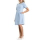 thumbnail image 4 of Vestido de tweed para mujer INSPIRE CHIC, de manga corta, cuello redondo, elegante, corte A, con bolsillo, talla XL, azul claro, 4 of 5