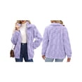 thumbnail image 3 of Chaqueta Suave y Cálida con Cremallera y Larga para Mujer Púrpura L, 3 of 7