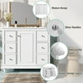 thumbnail image 3 of Modern Bathroom Vanity with Ceramic Sink Combo with 4 Drawers and 1 Door, Versatile Storage, Adjustable Shelf, Solid Wood & MDF Frame, Faucet Not Include, White, 3 of 9