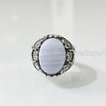 thumbnail image 3 of Blue Lace Agate Mens Ring, Silver Jewelry, 925 Silver Ring, Father's Day, AAA Natural Agate, Birthstone Ring, Heavy Mens Ring, Spiritual Healing Gemstone, Christmas, Plain Mens Ring, 3 of 7