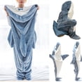 thumbnail image 3 of Hark Blanket Shark Onesie Manta de Tiburón para Ponerse en un Disfraz de Saco de Dormir para Adultos, XXL/210*90cm, 3 of 5