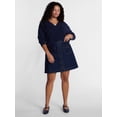 thumbnail image 2 of Terra & Sky Women's Flap Pocket Button Front Denim Mini Skirt, Sizes 0X-5X, 2 of 5
