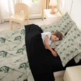 thumbnail image 4 of Feelyou Ink Bass Fishing Bedding Comforter Set for Men Boys, Cartoon Pike Fish Animal Full Bedding Set, Grey Green, Black Reversible, 7 Pieces, 4 of 7
