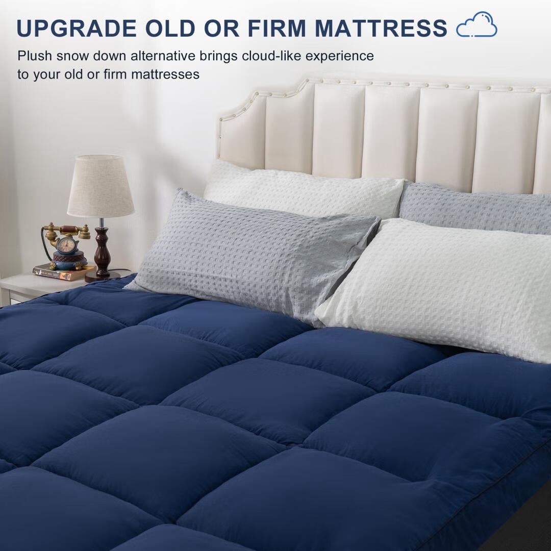 Mattress Topper Twin Cooling Plush Pillow Top Mattress Pad/Bed Topper, Hotel Quality Down Alternative Pillow Topper with Elastic band
