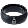 thumbnail image 2 of Gamer Valentine Black Ring for Men Tungsten Wedding Band Set Godmother Gift Unisex Luxury, 2 of 7