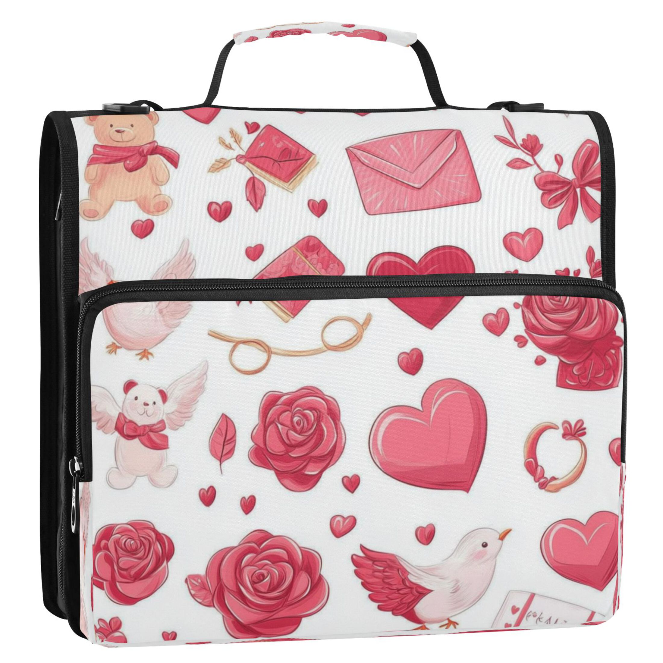 YAZAOO Zipper Binder trapper keeper Documents Organized Design Whimsical Romance Printed