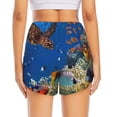 thumbnail image 4 of Uemuo Colorful Coral Reef Pattern Women's Athletic Shorts High Waisted Running Shorts with Liner Pockets Gym Elastic Workout Shorts-Medium, 4 of 9