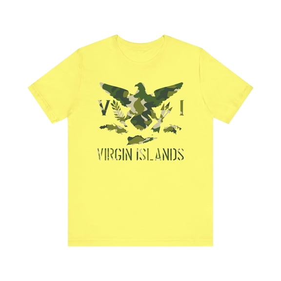 Virgin Islands Flag Green Army Camouflage Unisex T-Shirt - USVI Gift Souvenir